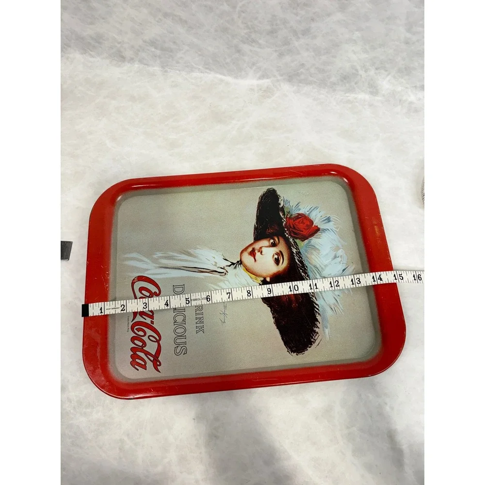 Vintage Coca-Cola Metal Serving Tray Hamilton King Girl Red Tin Sign‎ 13x10